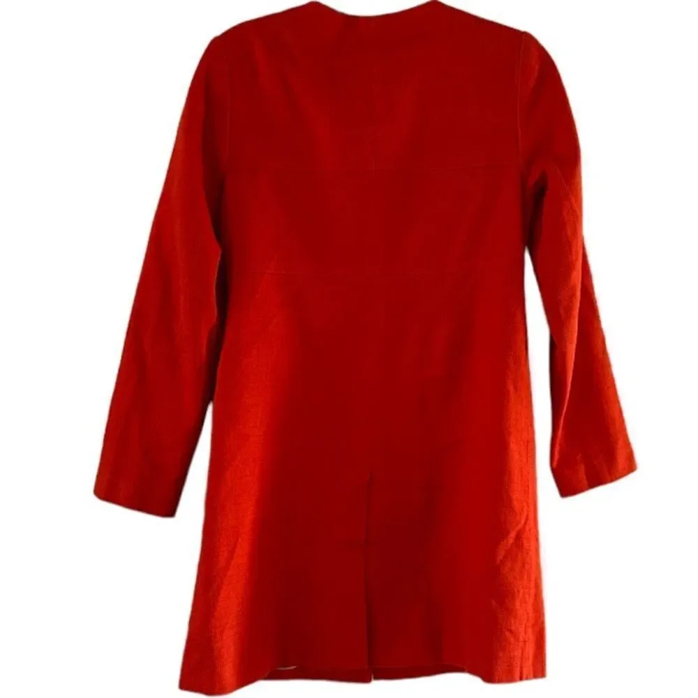 Banana Republic Orange Textured Lined Long Blazer Size XS